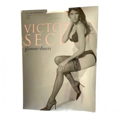90s Victoria Secret Cream Glamour Sheers Stockings Lace Top Thigh High's New