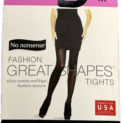 No Nonsense Fashion Great Shapes Tights Diamond Black MEDIUM NEW IN PACKAGE