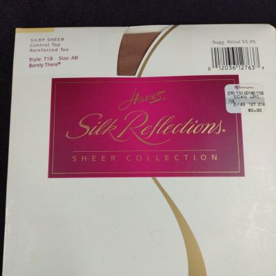 Vintage Sealed Hanes Pantyhose Lot Of 7 Silk Reflections Multi Color Size AB
