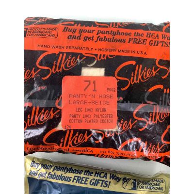 Vintage Silkies pantyhose Beige and Taupe Hoses bundle of 4 size large NEW