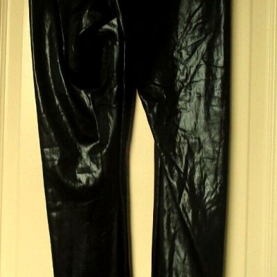 Hue Classic Pleather Faux Leather Black Leggings Size Small Style U20630H