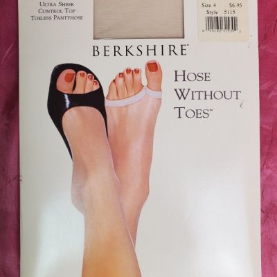 Berkshire Hose Without Toes Plus Sz 4 Nude Sheer Control Top Toeless Pantyhose
