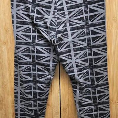 Victoria Secrets Women's Black & Grey British Flag Fashion Leggings Size Large