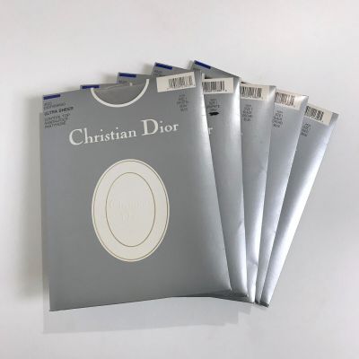 Vintage Christian Dior Diorissimo Pantyhose Size 1 Gray Black Navy 5 Pair