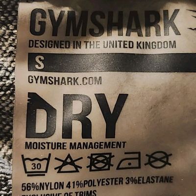 GYMSHARK Dry Moisture Management Grey Purple Full Length Workout Leggings Small