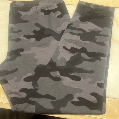 No Boundaries  Print Ankle Leggings  Gray Camouflage Camo Size3XL.*48