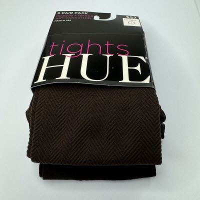 Hue Womens Tights with Control Top Size 1 Espresso Opaque/Texture 2 Pair Pack