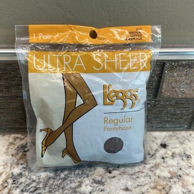 L'eggs Ultra Sheer Pantyhose Medium/Coffee Size C15 *New In Bag*