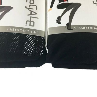 Lot of 2 Women Tights: 1 Legale Fashion Mesh+2 Pack Opaque M/L Black Wt 130-175#