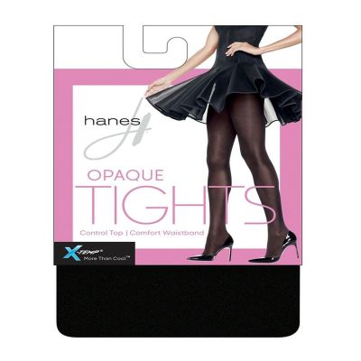 2 Pieces Hanes X-Temp Opaque Tights - 1 Mineral Stone & 1 Black Both Size Small