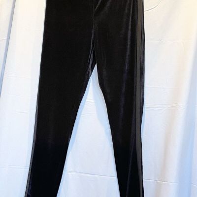 G by Guess Black Velour High Rise Leggings with Sheer Stripe on Sides, Sm