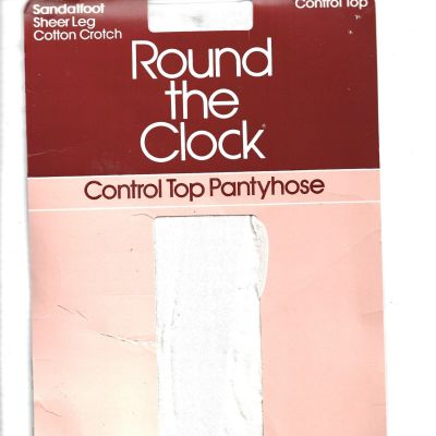 NEW Round the Clock Control Top Pantyhose Sandalfoot Ice Color,5'3