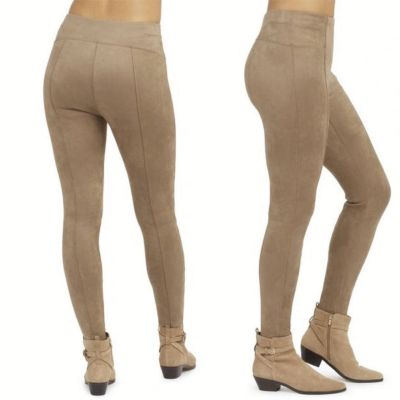 SPANX Faux Suede Leggings Pull On Light Tan Style No. 20322R Women's Size Large