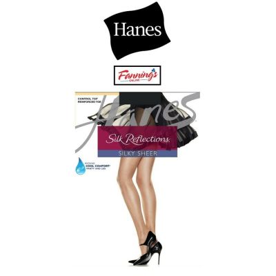 Hanes Pantyhose Silk Reflections Control Top Sheer Toe Style 717-