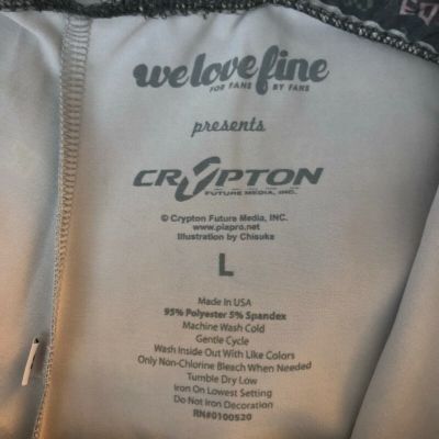 WeLoveFine Crypton Hatsune Miku Leggings Metallic Shiny Cosplay Costume Size L
