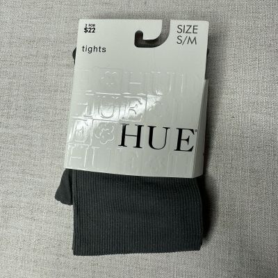 Hue Womens Sparkle Rib Tights With Control Top Color Steel Gray Size S/M