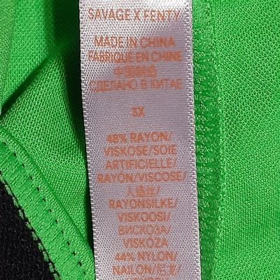 SAVAGE X FENTY JERSEY LEGGINGS SIZE 3X? GREEN ACCENT WORKOUT YOGA ATHLETIC PANTS