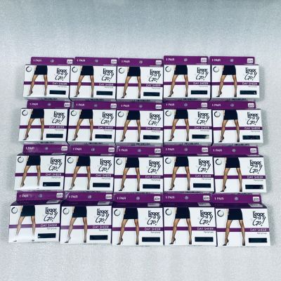 Lot Of 20 New - L'eggs to Go! Day Sheer Pantyhose - Size Q - Off Black Sheer Toe