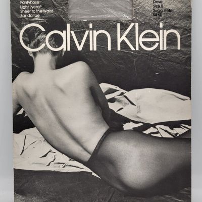 Calvin Klein Pantyhose Vintage 1985 DOVE Grey Gray Size B Daytime Sheer