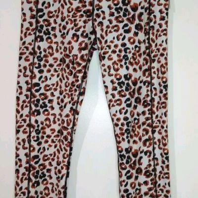 OE Ouges Women Plus Leopard Giraffe Print Workout Leggings Size XXL Pockets