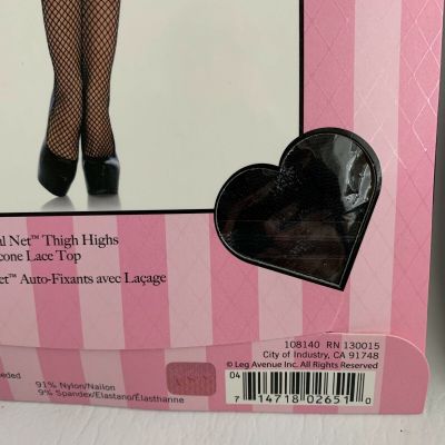 Leg Avenue Industrial Net Thigh Highs Lace Top One Size 90-160 LB (2 Pack) NEW
