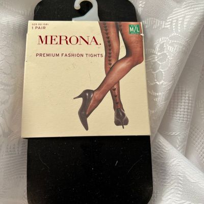 MERONA -SIZE M/L BLACK FASHION BUTTERFLY TIGHTS FOR WOMAN