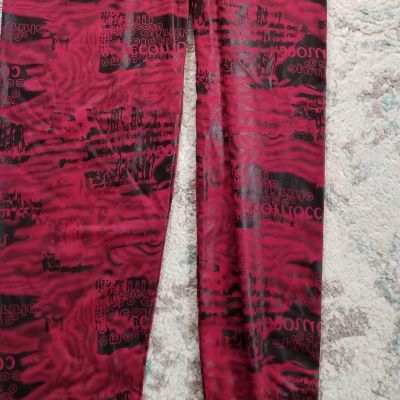 Red Witchy gothic emo punk grunge Style Leggings