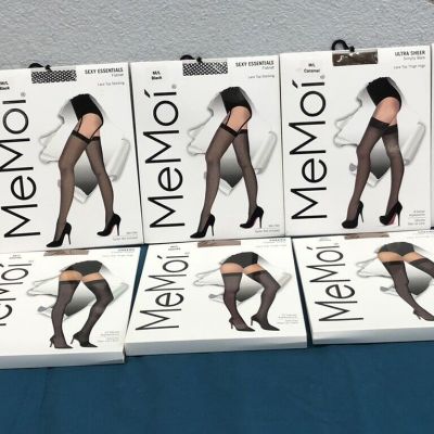 Lot Of 10 MeMoi Sheets Lace Top Thigh High M/L Honey,Caramel And Black