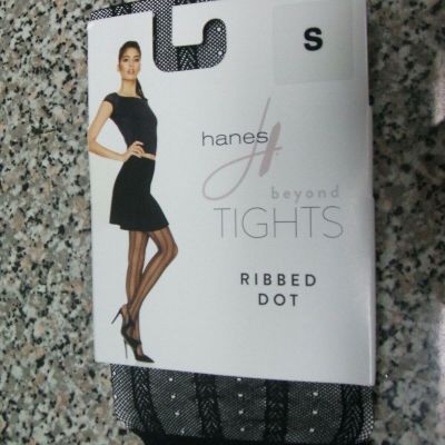 HANES BEYOND BRAND TIGHTS ~ BLACK ~ RIBBED DOT ~ WOMEN'S SIZE S
