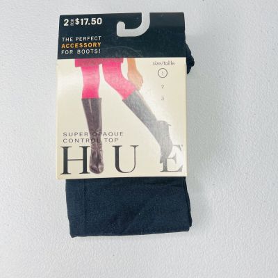 Hue Womens Super Opaque Tights With Control Top Size 1 Navy Blue 1 Pair New