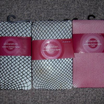 SEXY ELEGANT XHILARATION TIGHTS LOT 3 BLACK GOLDEN ACCENT,BLACK,CARNBERRY M/L