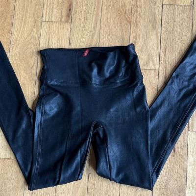 Spanx Women's Leggings Faux Leather Size Xs Black