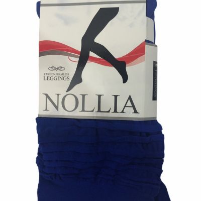 NWT Nollia Womens Size 2XL Blue Ruffled Fashion Seamless Leggings