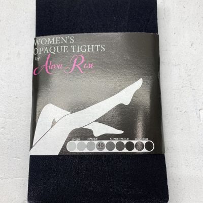 Women's Opaque 40 Tights By Alexa Rose Black Fits Sizes 5’4” to 5’11” 120 to 165