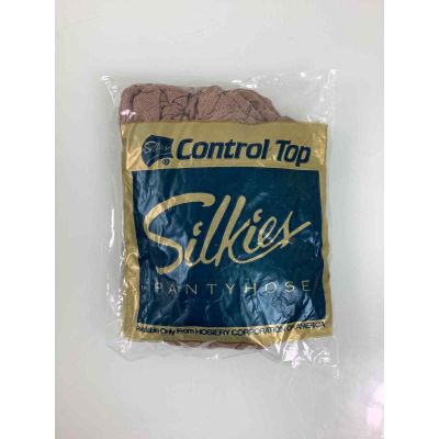 Vintage Silkies Cntrol Top Hose with support legs Beige Size Large New