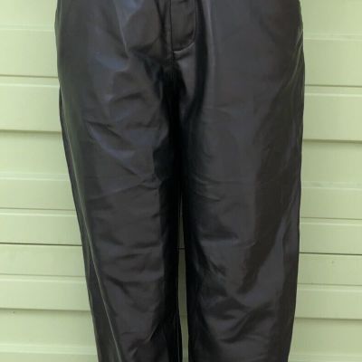 ZARA Black FAUX LEATHER SLOUCHY  PANTS TROUSERS Size M #C890 9815 251 800
