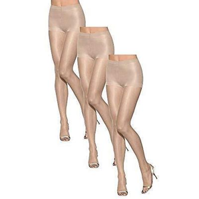Hanes Women Set of 3 Silk Reflections Ultra Sheer Toeless Control Top Pantyho...
