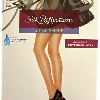 Hanes Pantyhose Silk Reflections Silky Sheer Control Top Little Color Sz CD New
