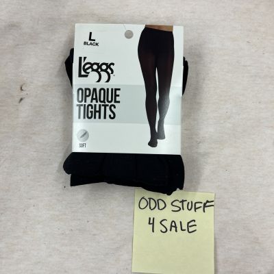Leggs Opaque Black Tights Women’s Size Large 145-200LBS 1 Pair NWT