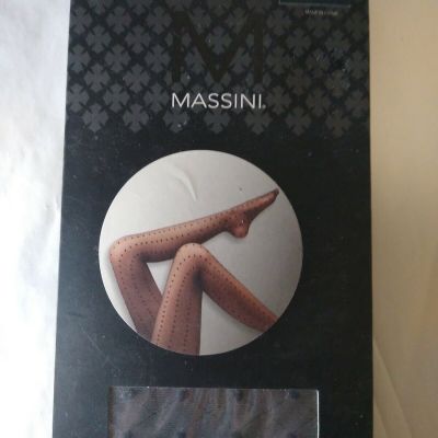 Massini Sheer Dots Tights Black ~ Size S/M Small Medium Womens Panty Hose