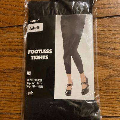 Amscan BLACK Footless Tights  Adult Work School Casual Halloween Dress Up - New