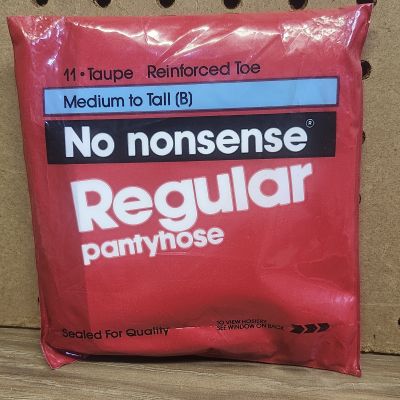 NO NONSENSE Reinforced Toe Regular Pantyhose Taupe Med To Tall New