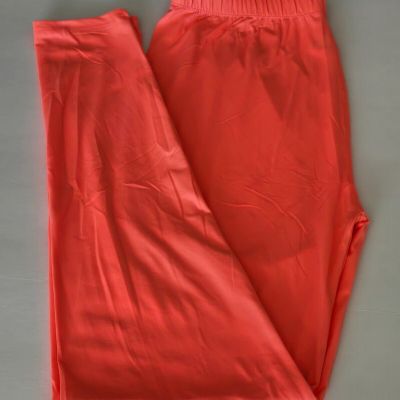 Womens Buttery Soft Solid Leggings One Size Plus Coral