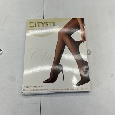 Citystl Black 2 Pack Sheer Tights Control Top Pantyhose Women's Size Small