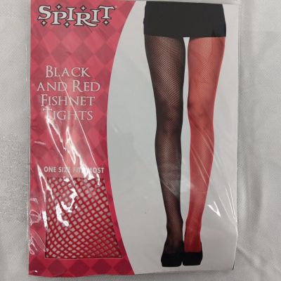 Spirit Fishnet Tights Black And Red Halloween