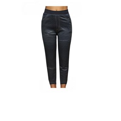 Women's Dark Wash Denim-Style High-Waist Jeggings