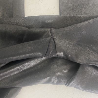 Spanx Leggings Womens Black Faux Leather Shiny Sheen Night Out Size M