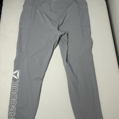 Reebok Leggings Women's Gray Yoga Workout Activewear Gym Pants Size XXL
