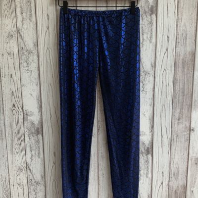 Boutique brand blue shiny mermaid leggings size S