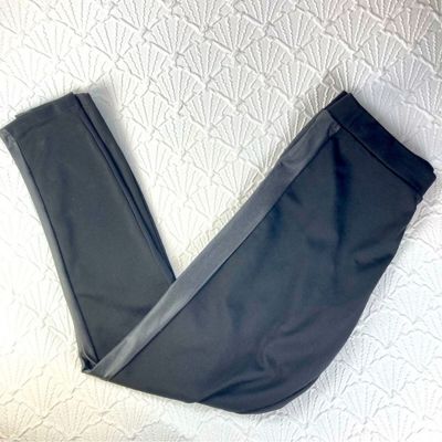 Kardashian Kollection Tuxedo Wet Look Leggings | Black Leggings (size Large)